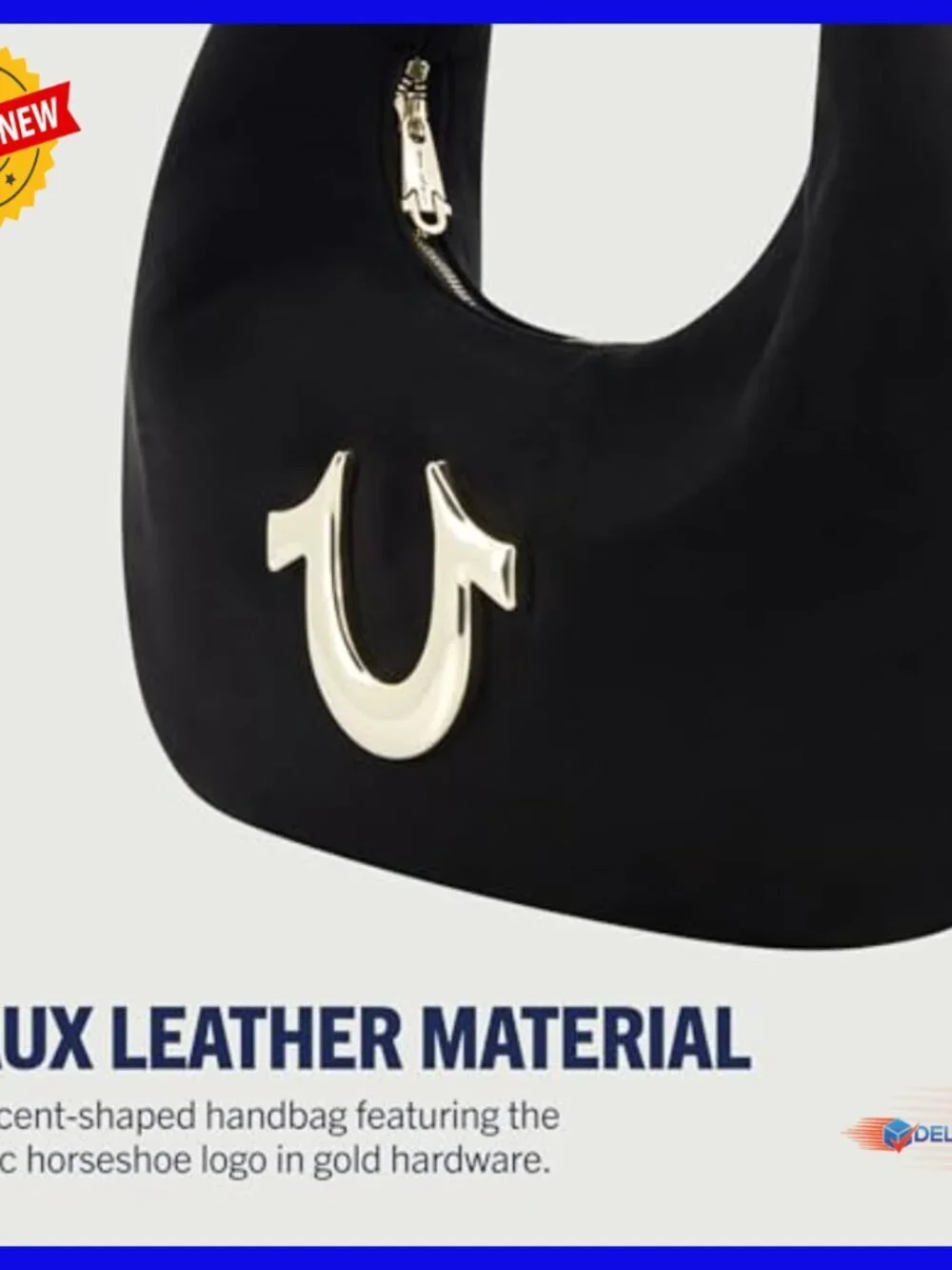 Lightweight Hobo Shoulder Bag with Zipper Compartment, 15x7 Inches